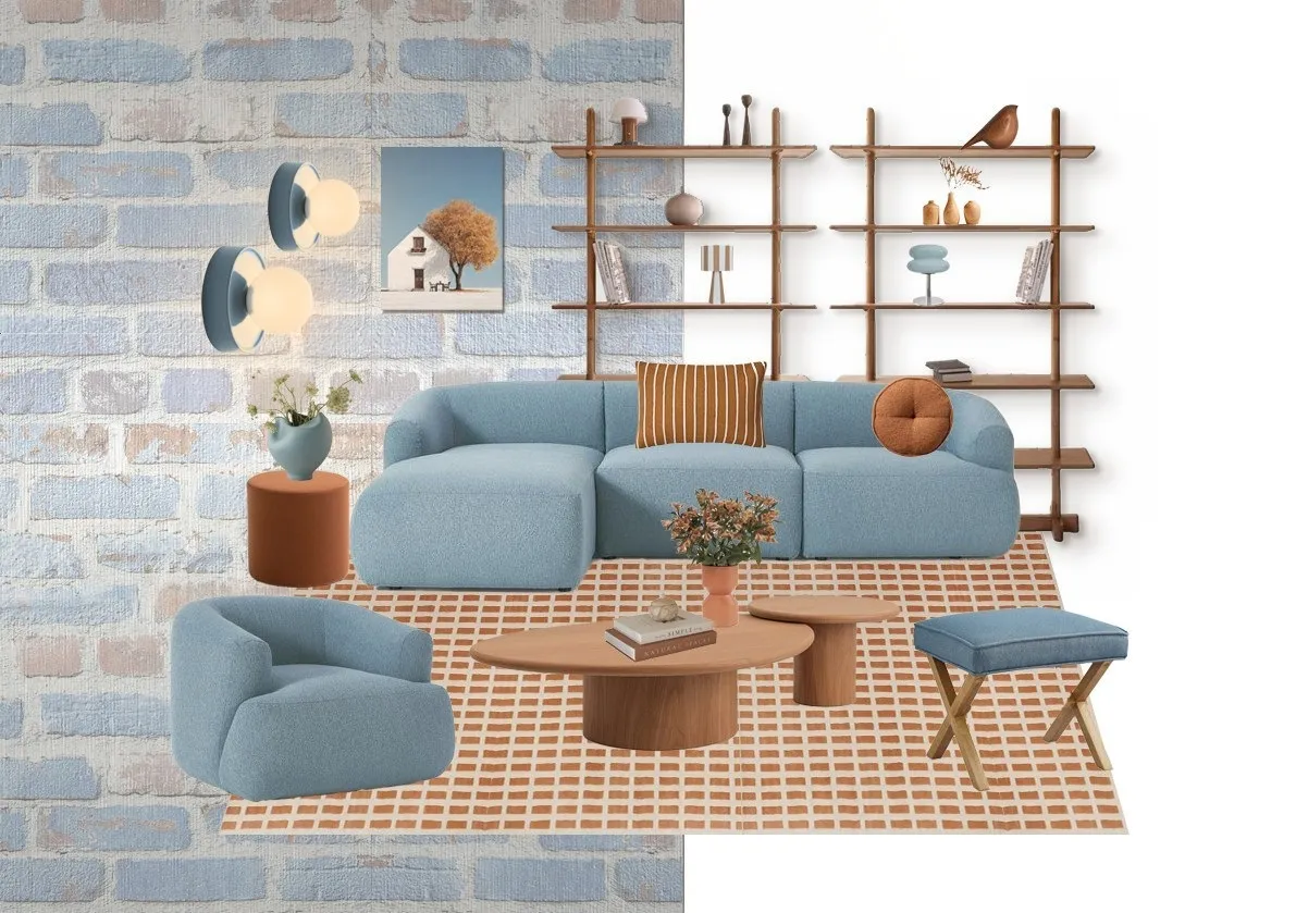 Blue & Terracotta 컨셉보드